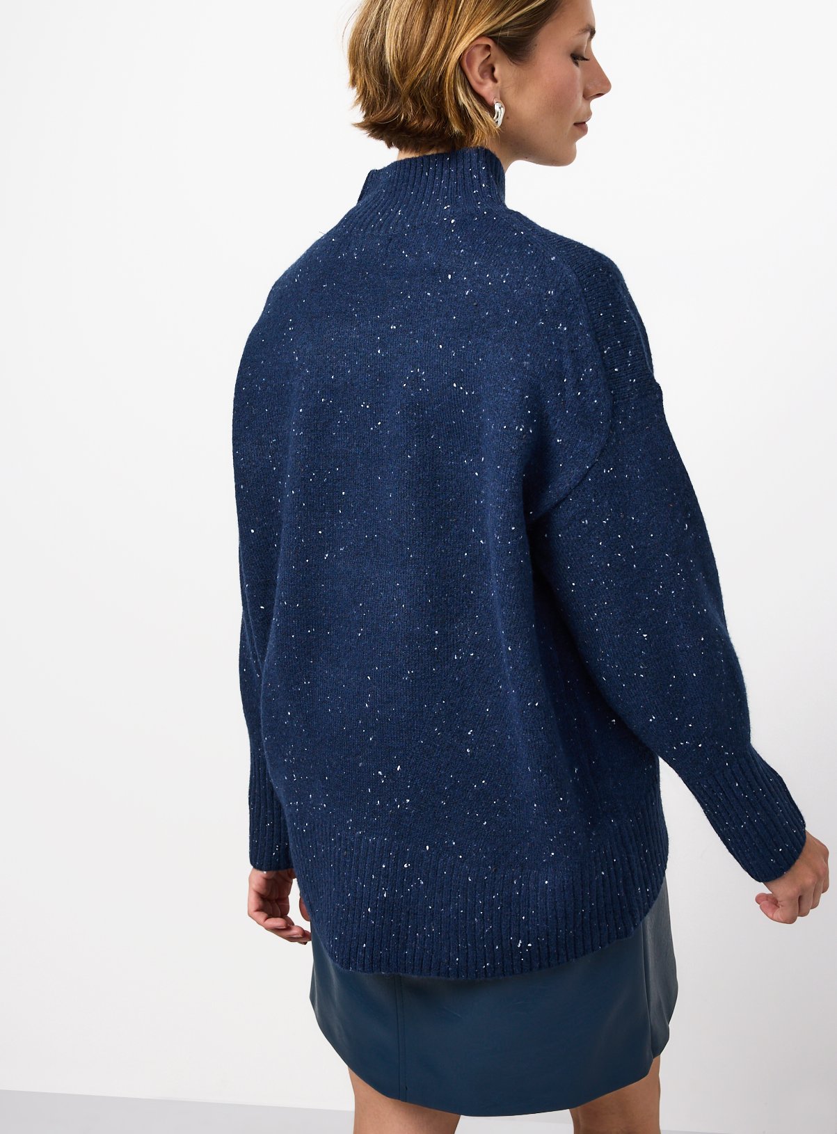 Teal High Neck Oversized Jumper XL - Image 4 thumbnail