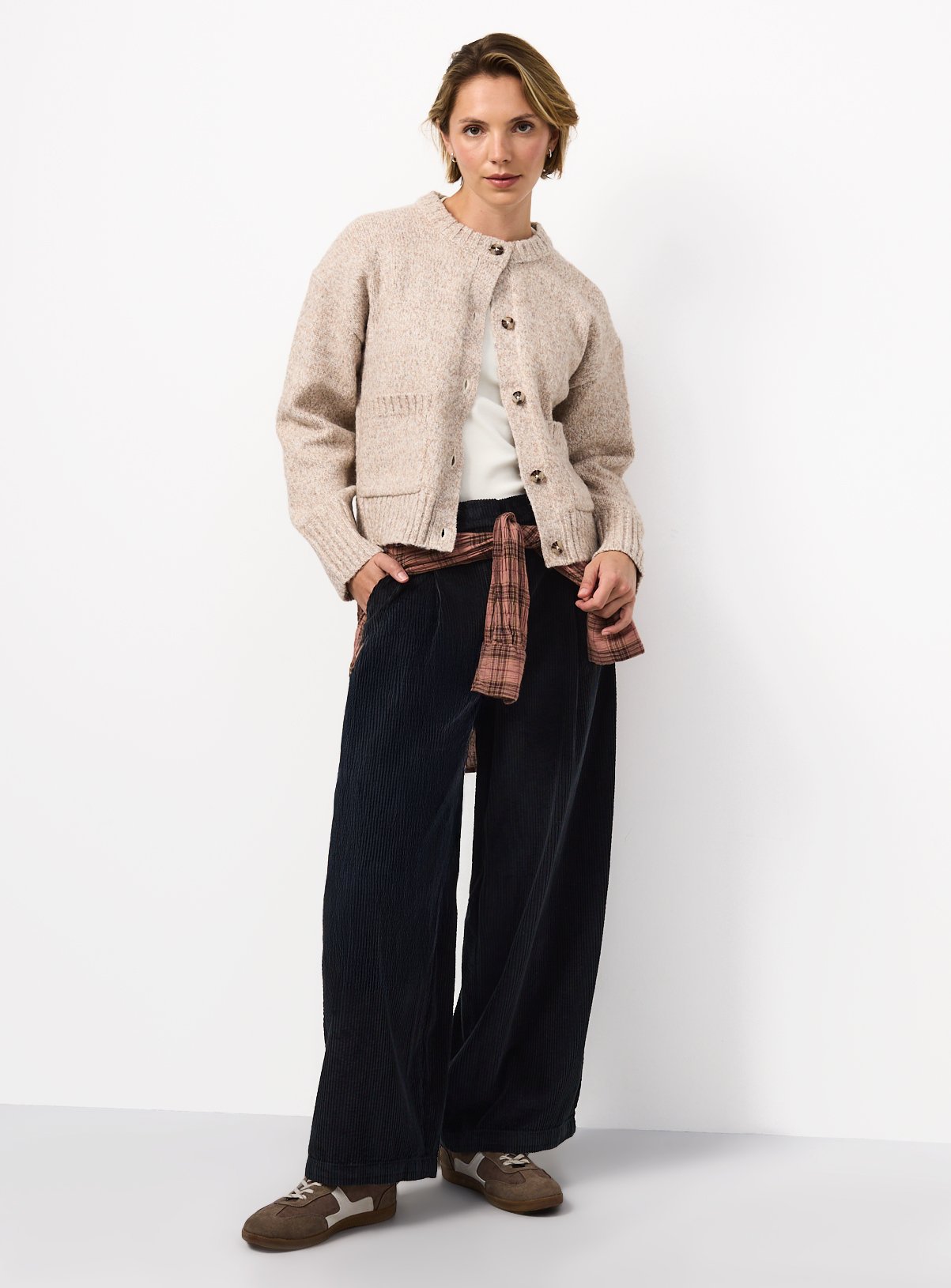 Neutral-Coloured Knitted Boxy Fit Cardigan L - Image 2 thumbnail