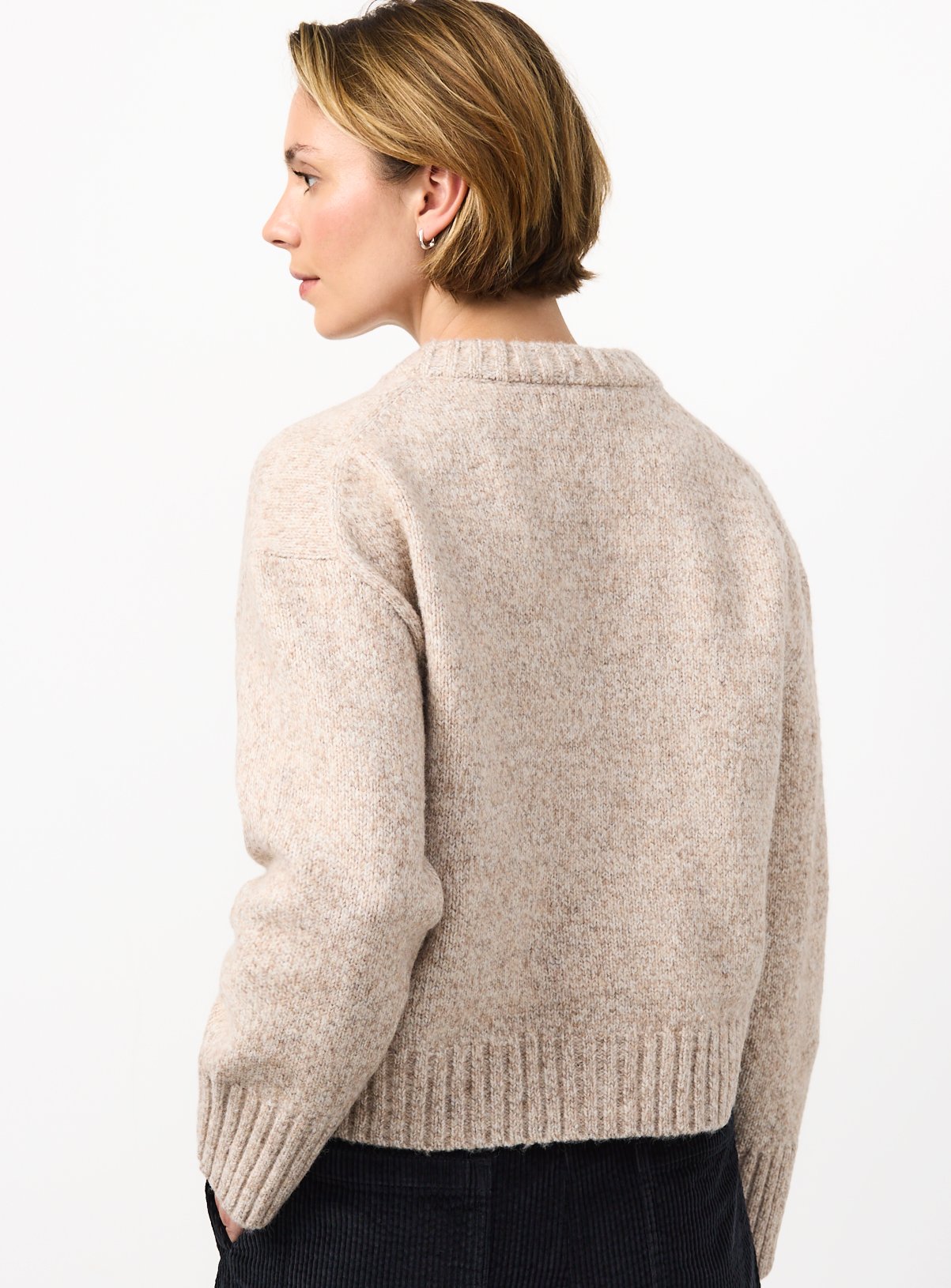 Neutral-Coloured Knitted Boxy Fit Cardigan L - Image 4 thumbnail