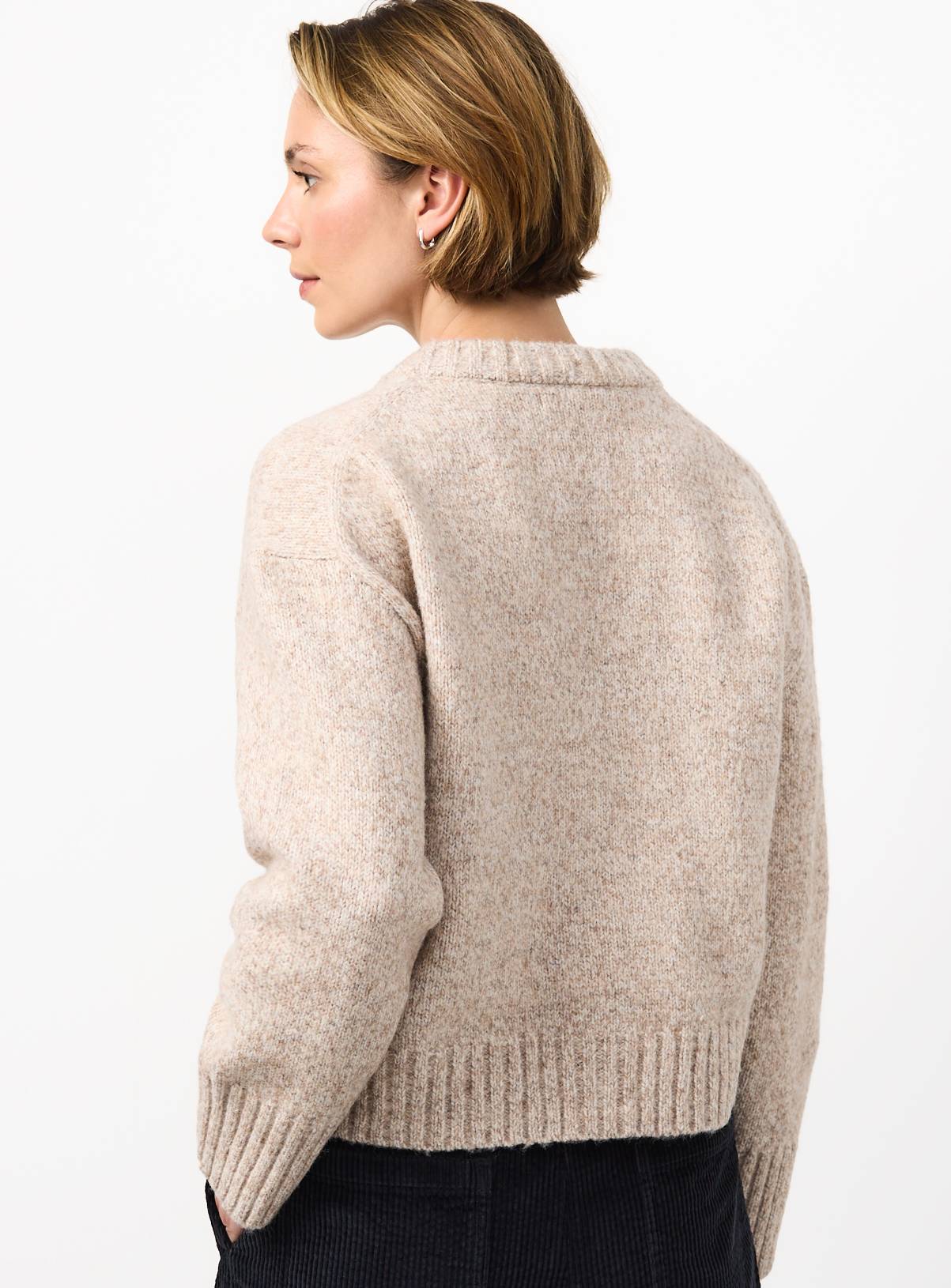 Neutral-Coloured Knitted Boxy Fit Cardigan L - Image 4