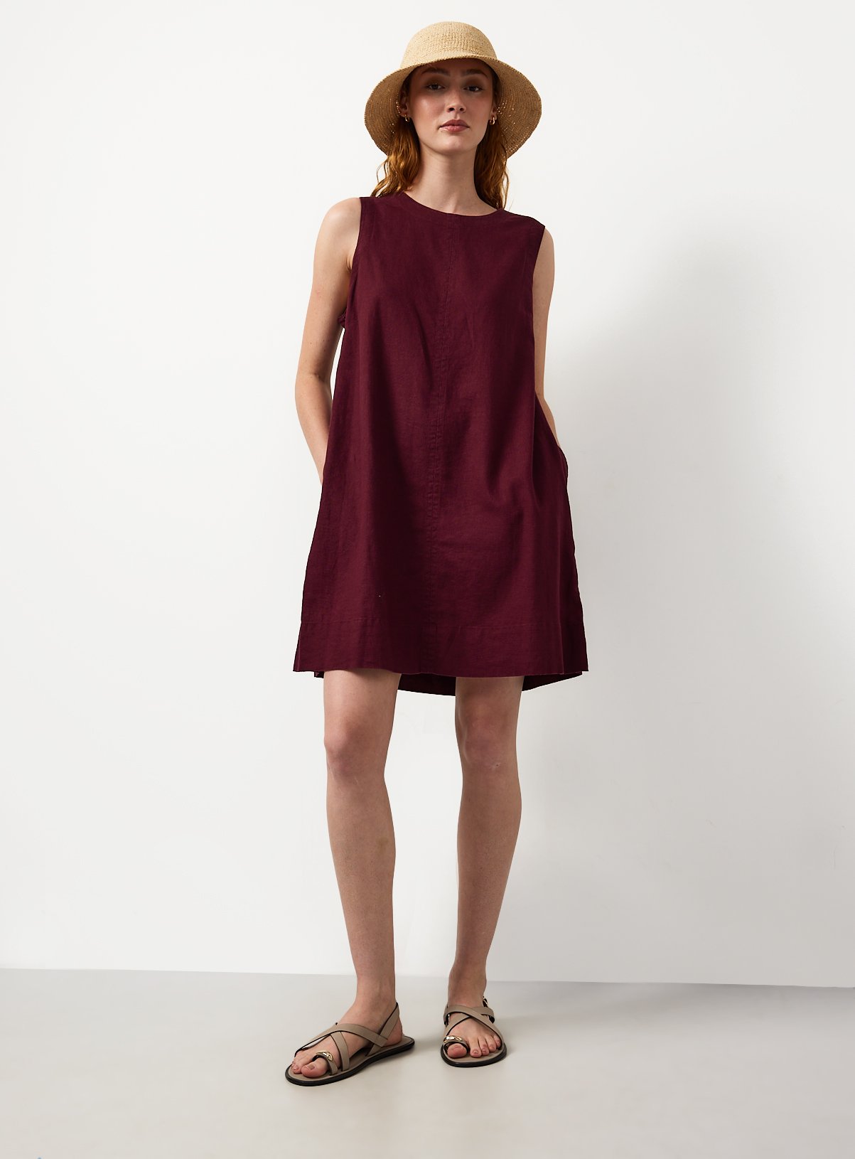 Red Linen Rich Shift Mini Dress 22 - Image 2 thumbnail