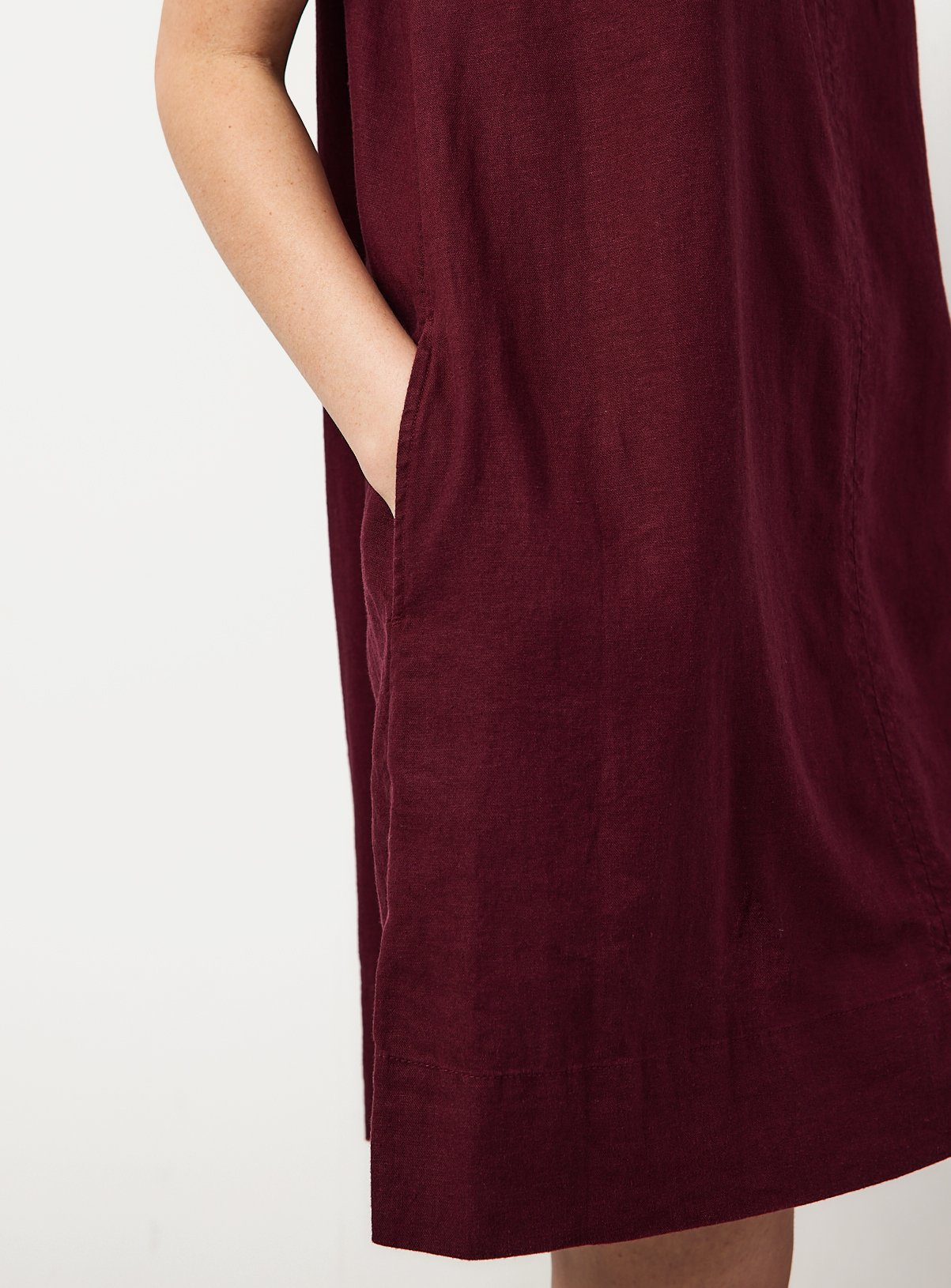 Red Linen Rich Shift Mini Dress 22 - Image 3 thumbnail