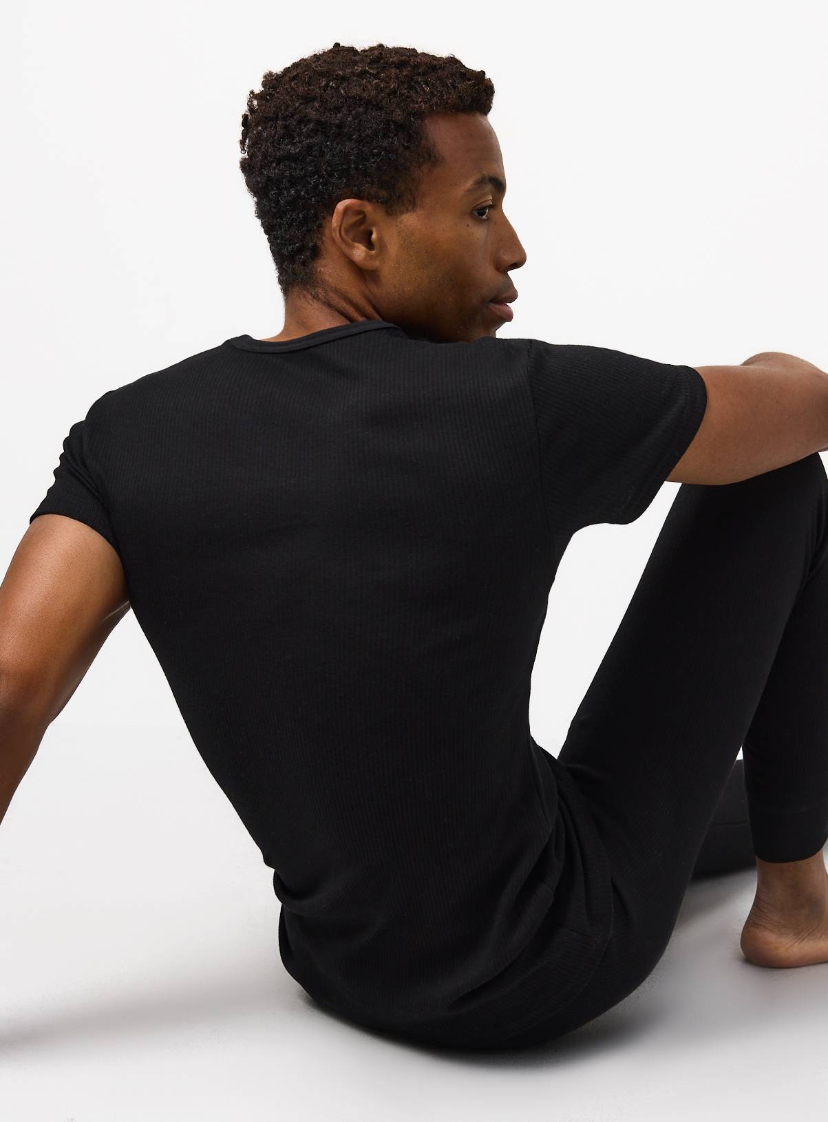 Black Thermal Short Sleeve Top XL - Image 5