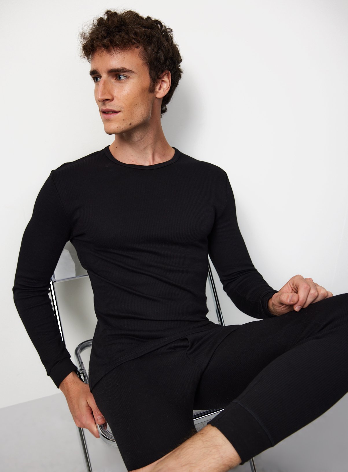 Black Ribbed Maximum Warmth Thermal Long Sleeve Top XXXL - Image 2 thumbnail