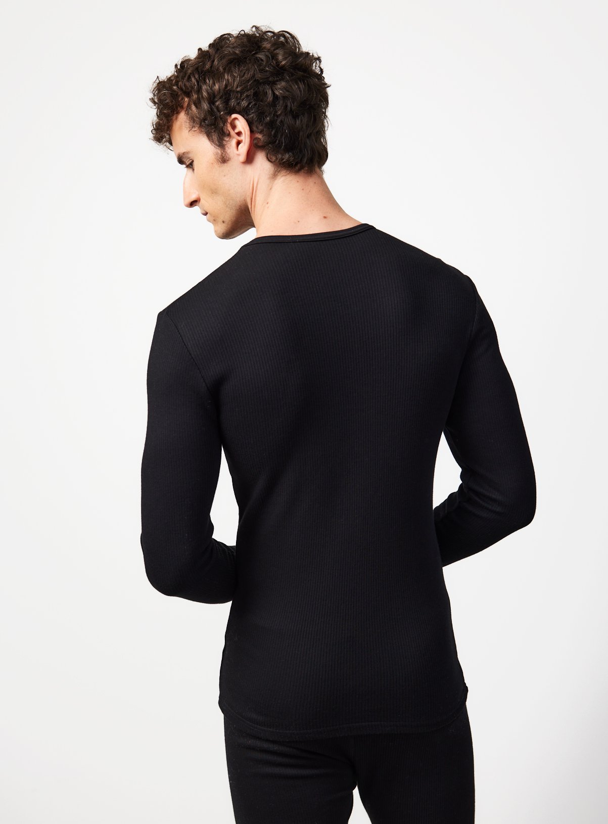 Black Ribbed Maximum Warmth Thermal Long Sleeve Top XXXL - Image 3 thumbnail