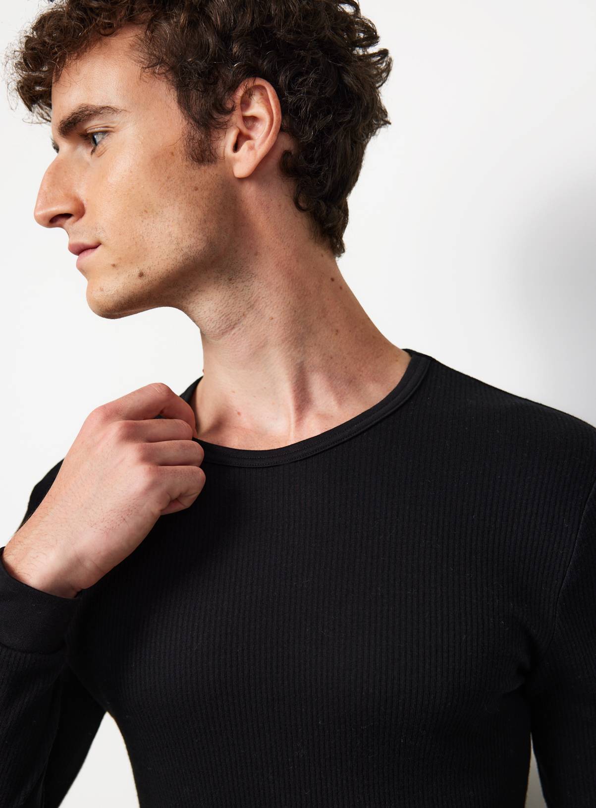 Black Ribbed Maximum Warmth Thermal Long Sleeve Top XXXL - Image 4