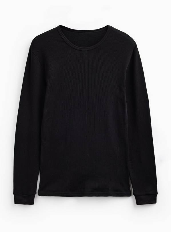 Black Ribbed Maximum Warmth Thermal Long Sleeve Top XXXL