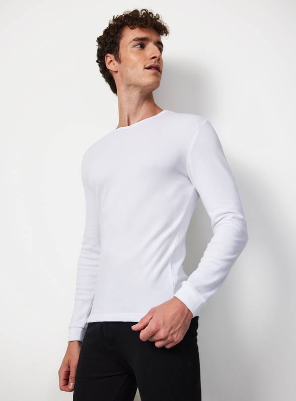 White Maximum Warmth Thermal Ribbed Long Sleeve Top XXXL