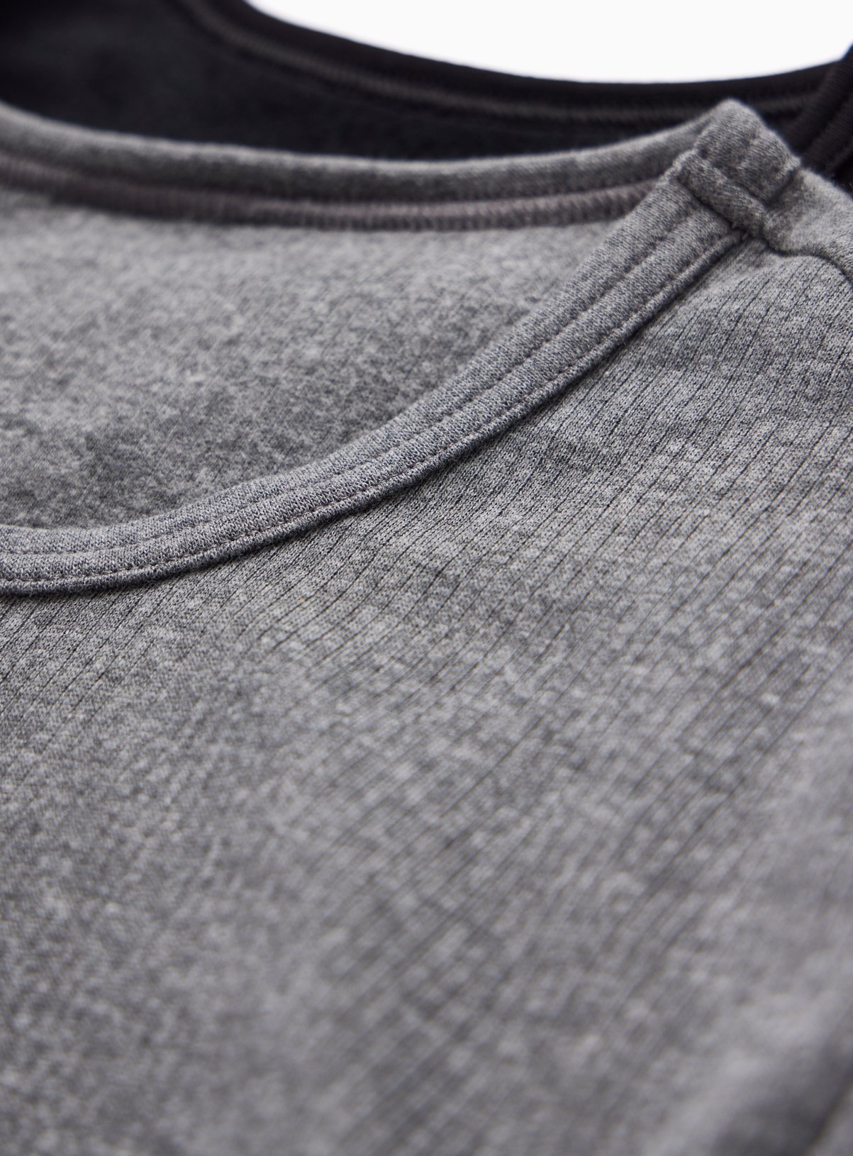 Charcoal Marl & Black Thermal Crewneck T-Shirts 2-Pack M - Image 4 thumbnail