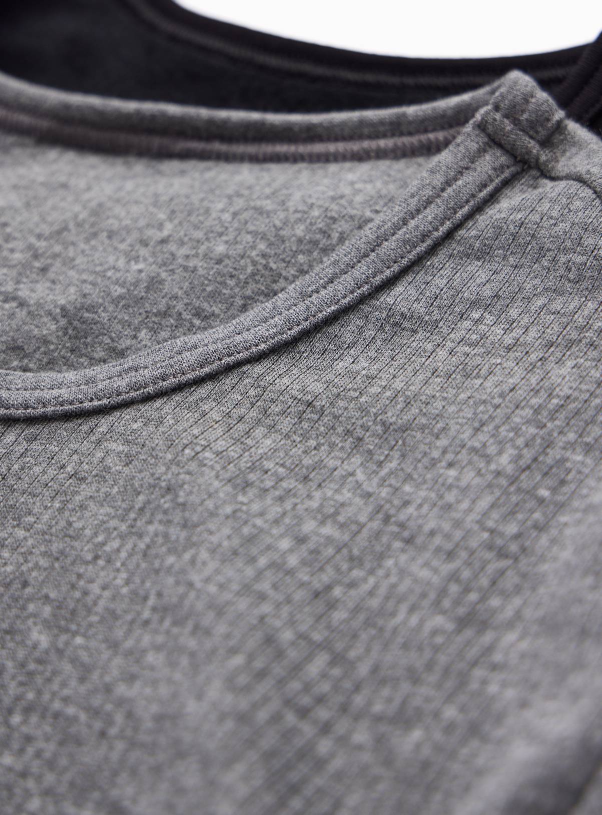 Charcoal Marl & Black Thermal Crewneck T-Shirts 2-Pack M - Image 4