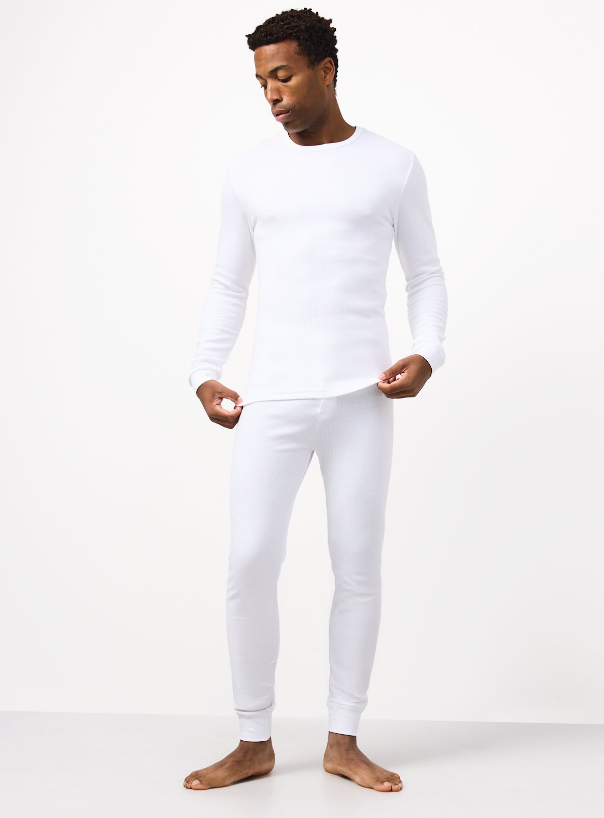 Grey & White Thermal Long Sleeve Tops 2 Pack XL - Image 3 thumbnail
