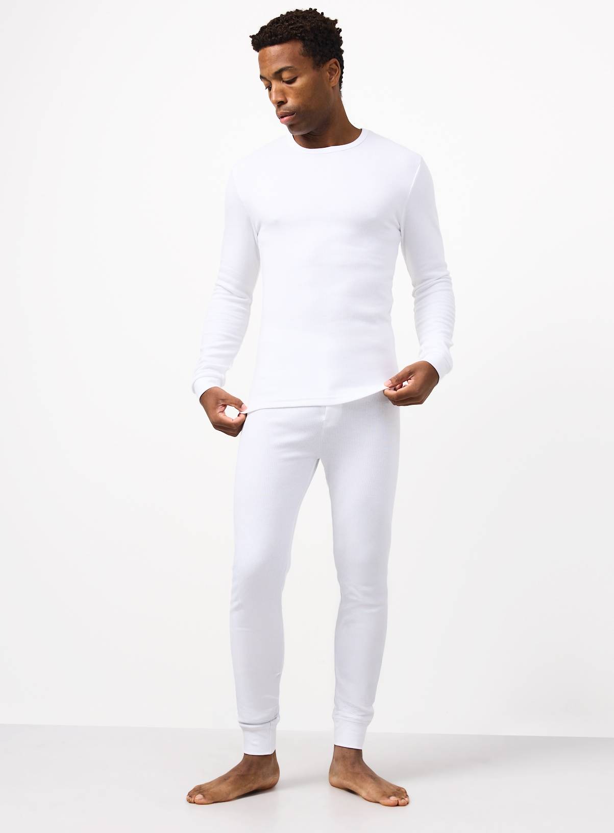 Grey & White Thermal Long Sleeve Tops 2 Pack XL - Image 3