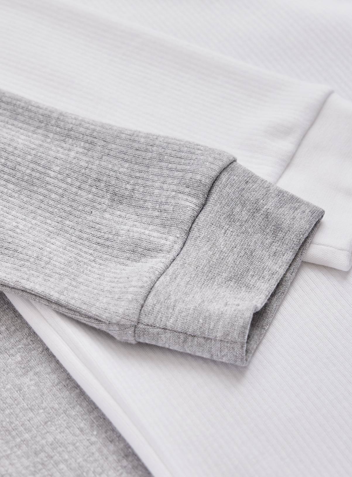 Grey & White Thermal Long Sleeve Tops 2 Pack XL - Image 4