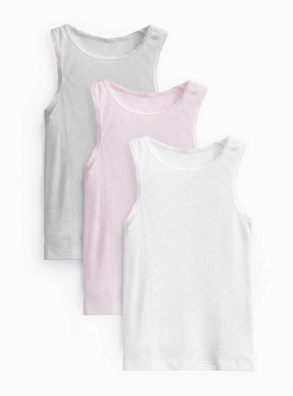 Thermal Pointelle Vests 3 Pack 4-5 years