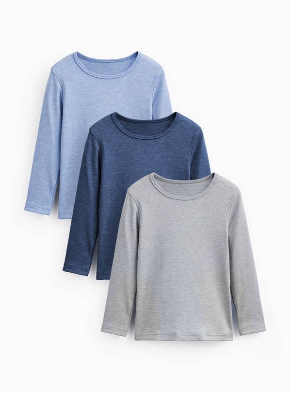 Blue Thermal Long Sleeve Tops 3 Pack 3-4 years