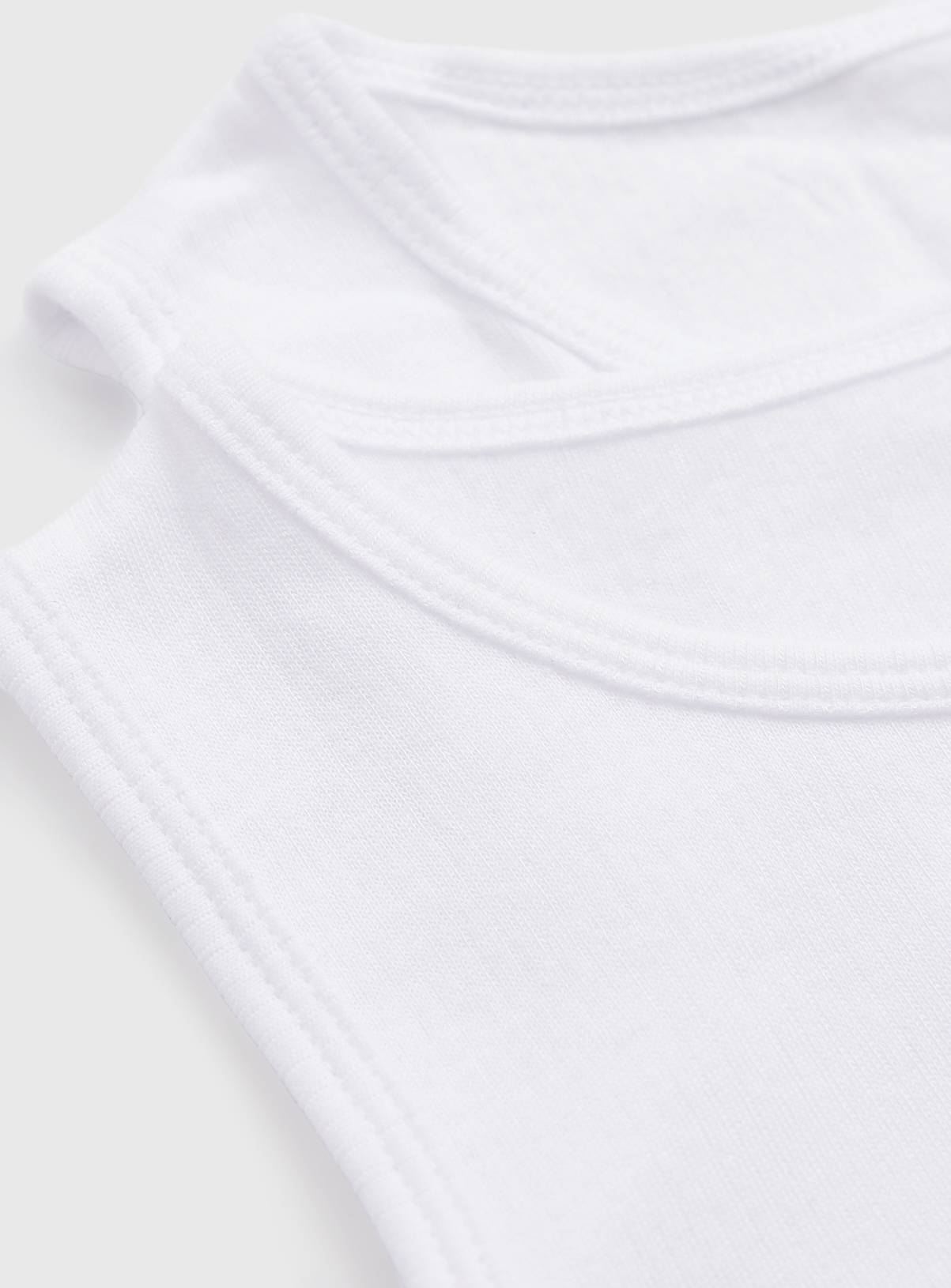 White Thermal Built-Up Shoulder Vests 3 Pack 4-5 years - Image 2
