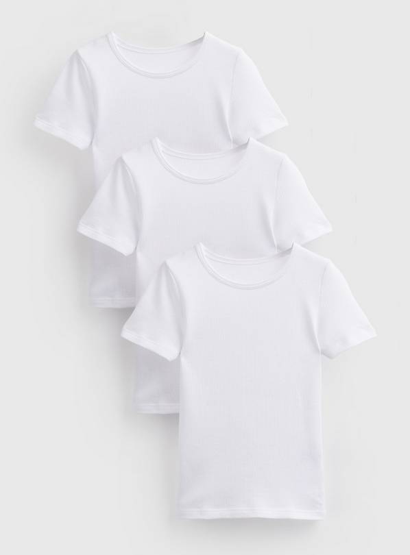 White Thermal Short Sleeve Tops 3 Pack 4-5 years