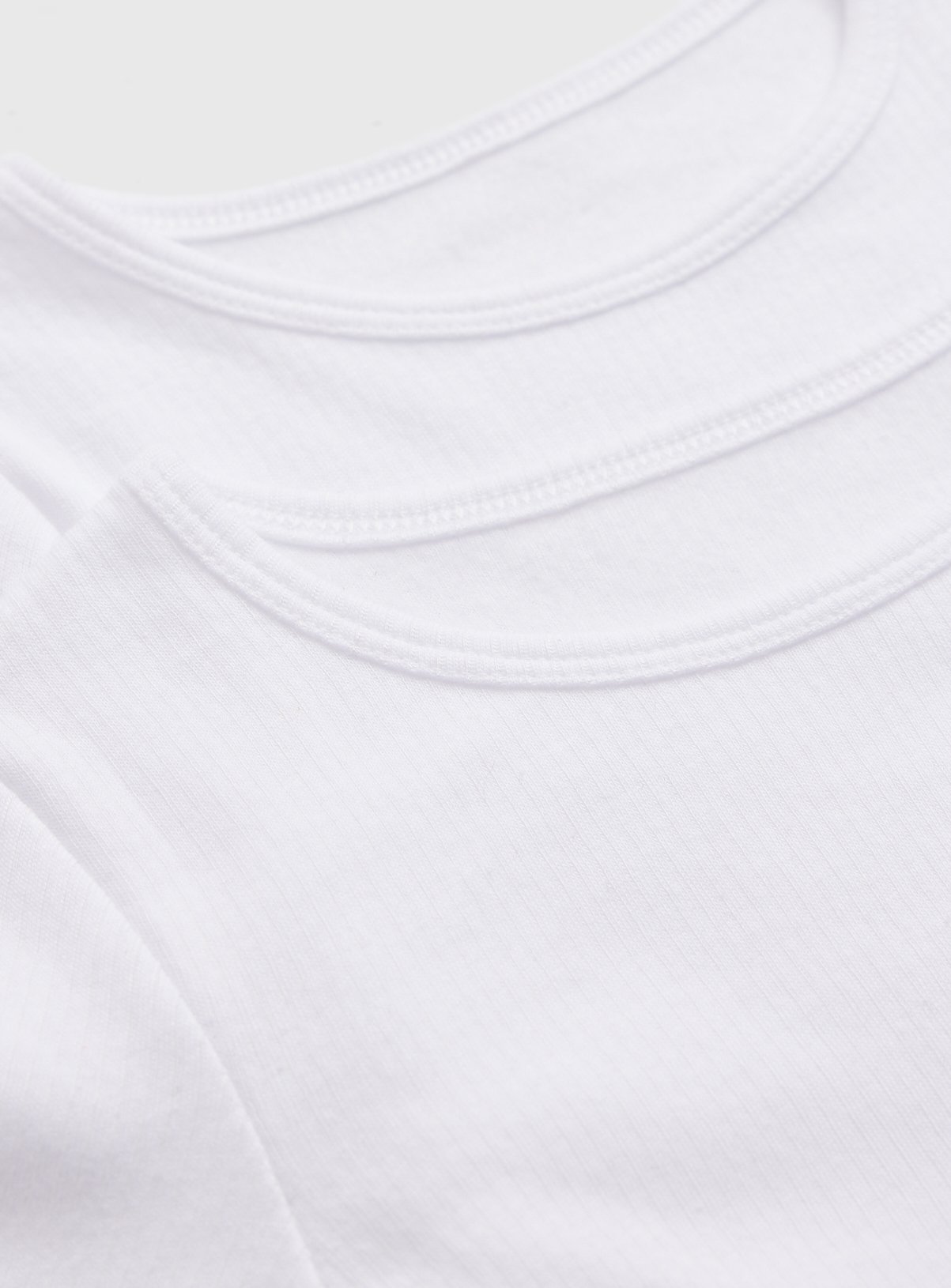 White Thermal Short Sleeve Tops 3 Pack 10-11 years - Image 2 thumbnail
