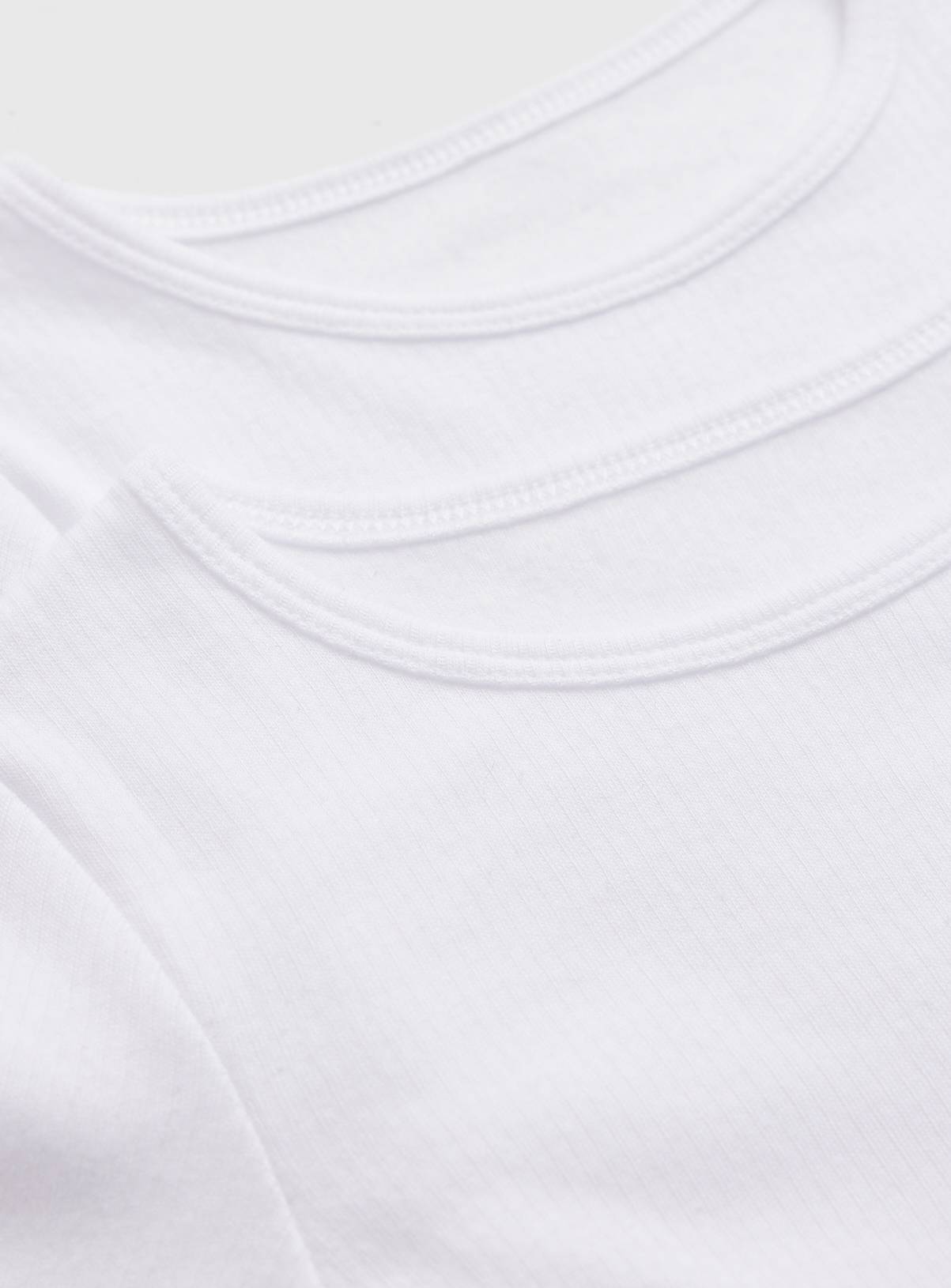White Thermal Short Sleeve Tops 3 Pack 10-11 years - Image 2