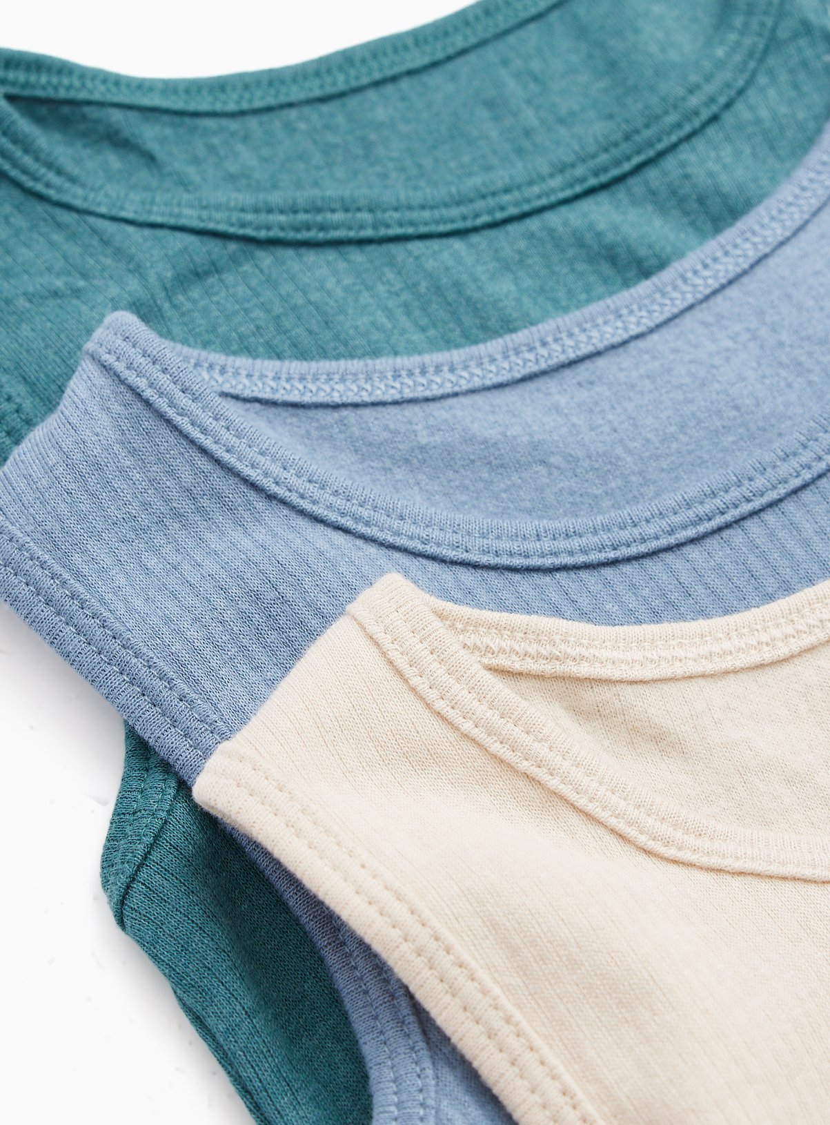 Blue, Teal & Cream Thermal Vests 3-Pack 8-9 years - Image 2 thumbnail
