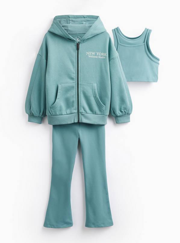 Green New York Motif 3 Piece Tracksuit Set 10 years