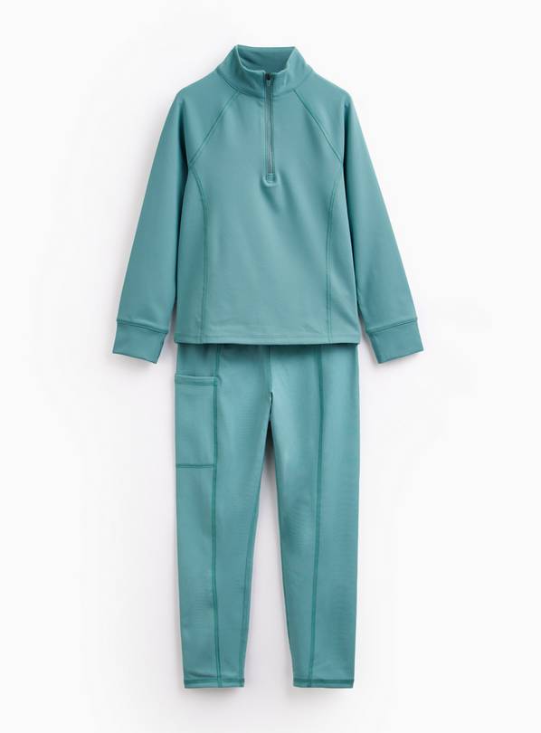 Green Top & Leggings Active Set 9 years