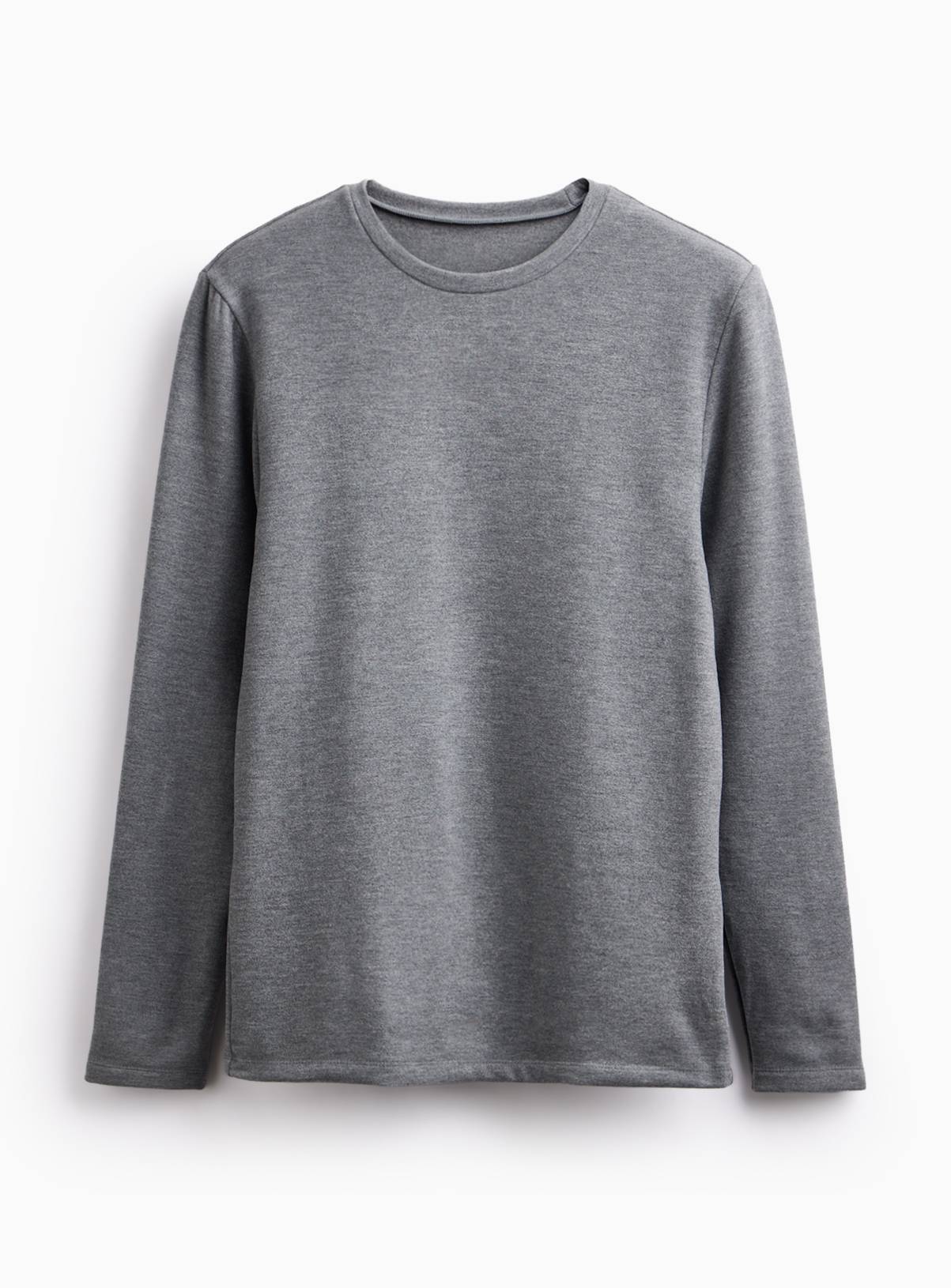Grey Thermal Fleece Crewneck Top S - Image 3