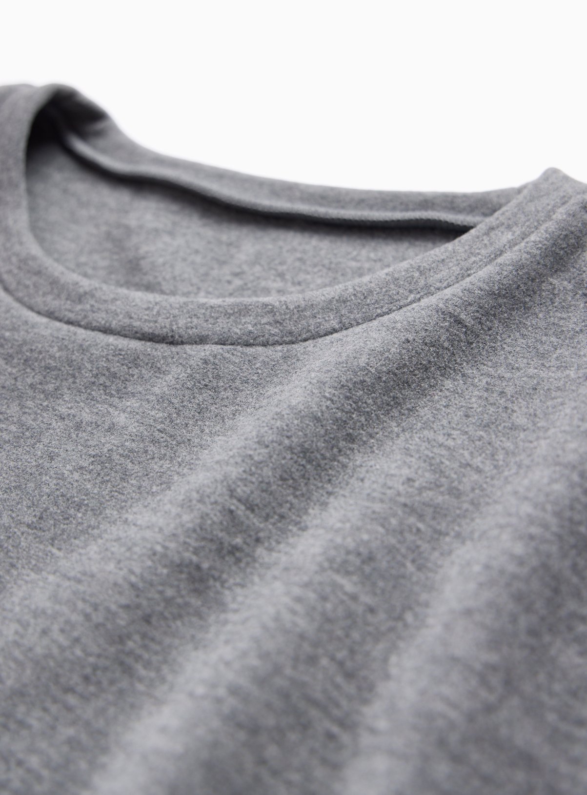 Grey Thermal Fleece Crewneck Top S - Image 4 thumbnail