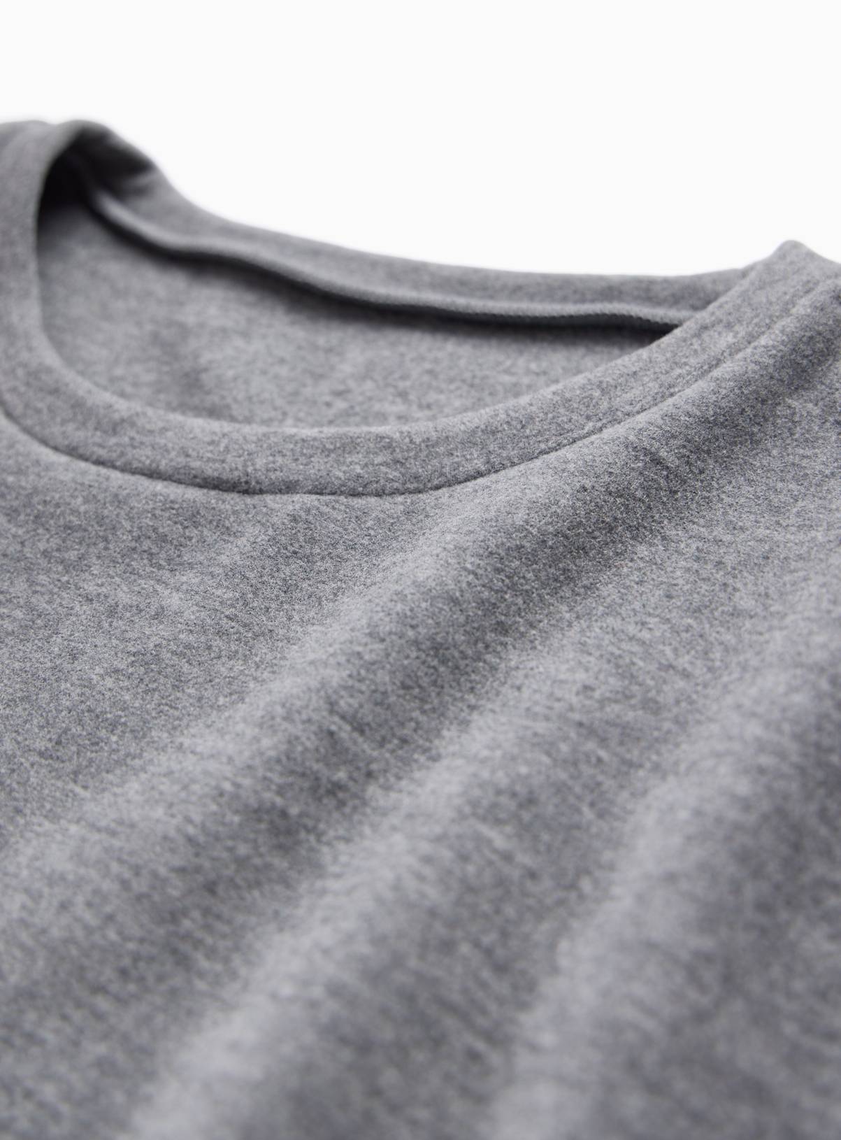 Grey Thermal Fleece Crewneck Top S - Image 4