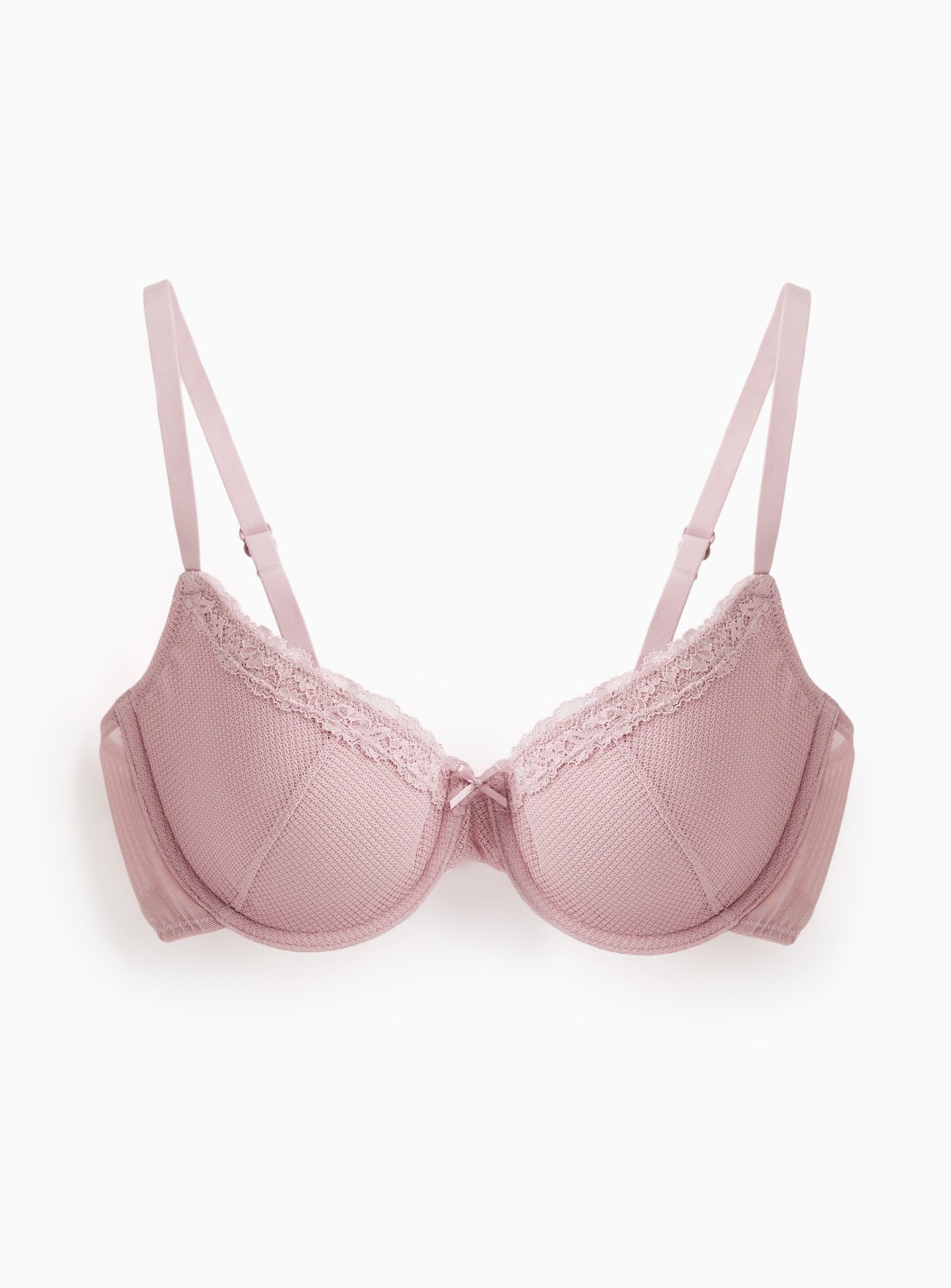 Mia Pink Lace Padded Demi Cup Bra 34DD - Image 3 thumbnail