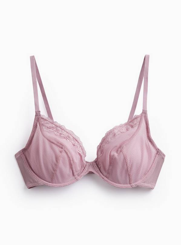Lilac Lace Wired Non Pad Plunge Bra 38E
