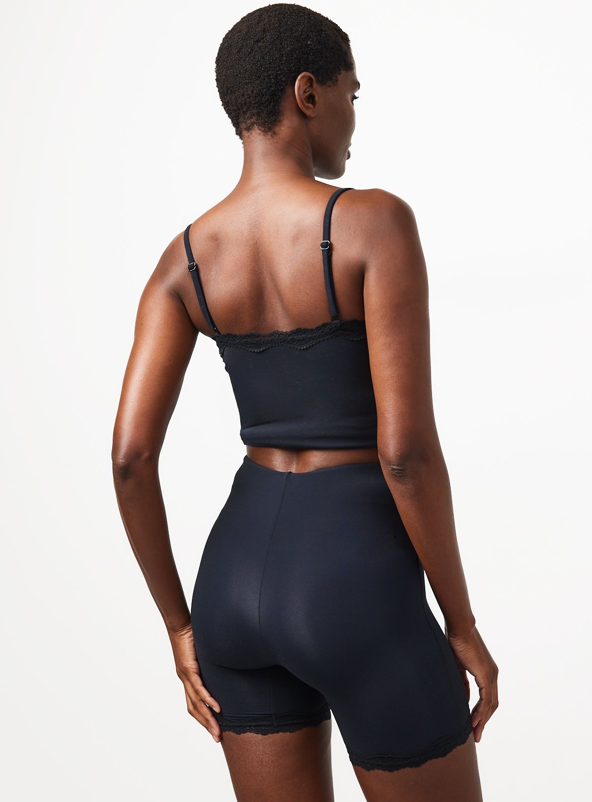 Smoothform™ Black Double Layered Smoothing High Waist Shorts  14 - Image 5 thumbnail