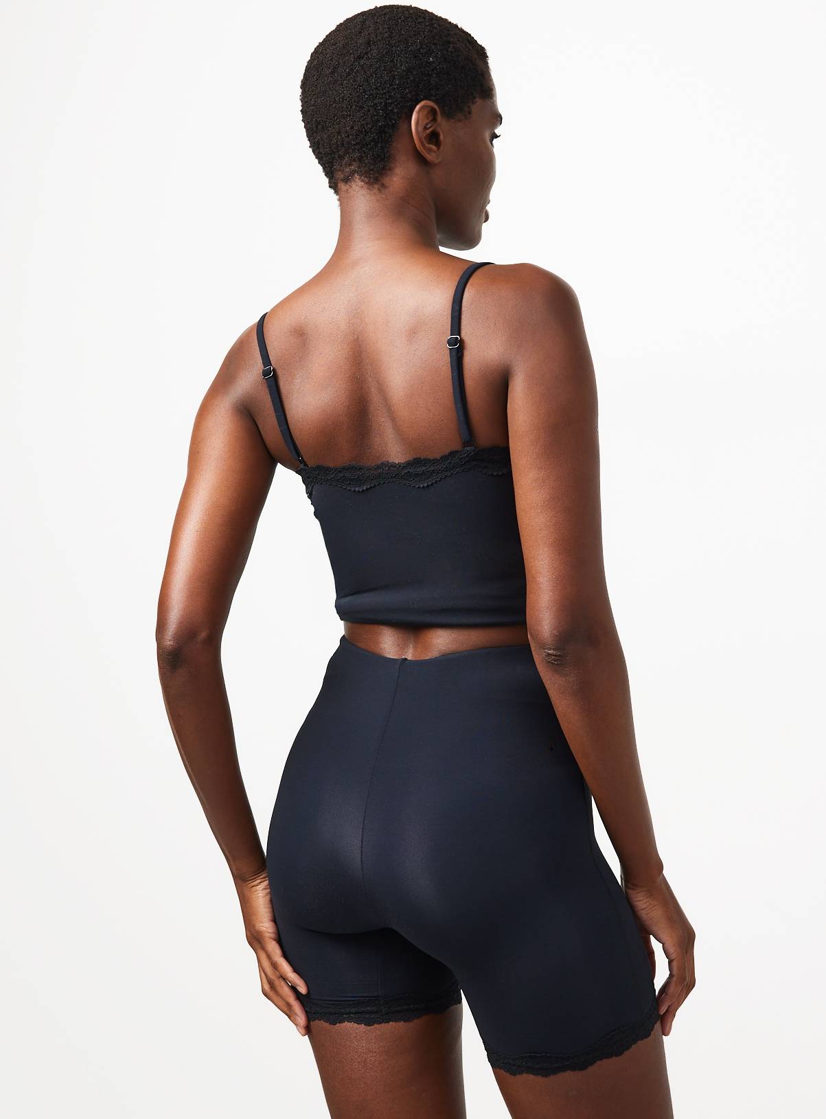 Smoothform™ Black Double Layered Smoothing High Waist Shorts  14 - Image 5