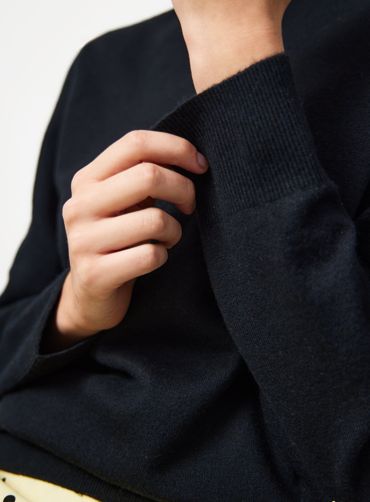 Black Wool Blend Crew Neck Long Sleeve Jumper 12 - Image 3 thumbnail