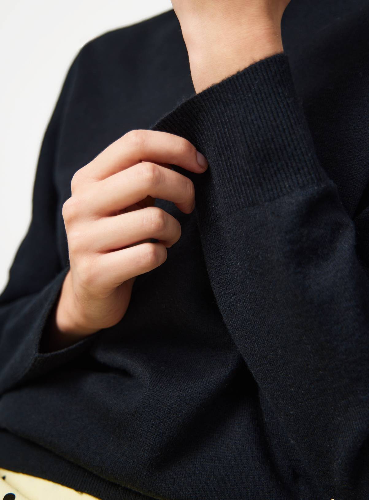 Black Wool Blend Crew Neck Long Sleeve Jumper 12 - Image 3