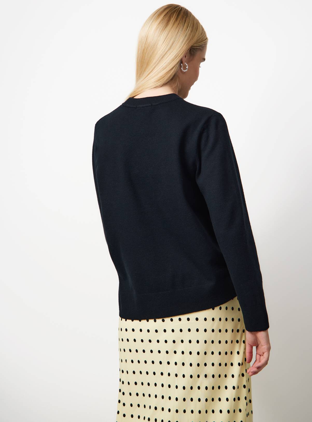 Black Wool Blend Crew Neck Long Sleeve Jumper 12 - Image 4