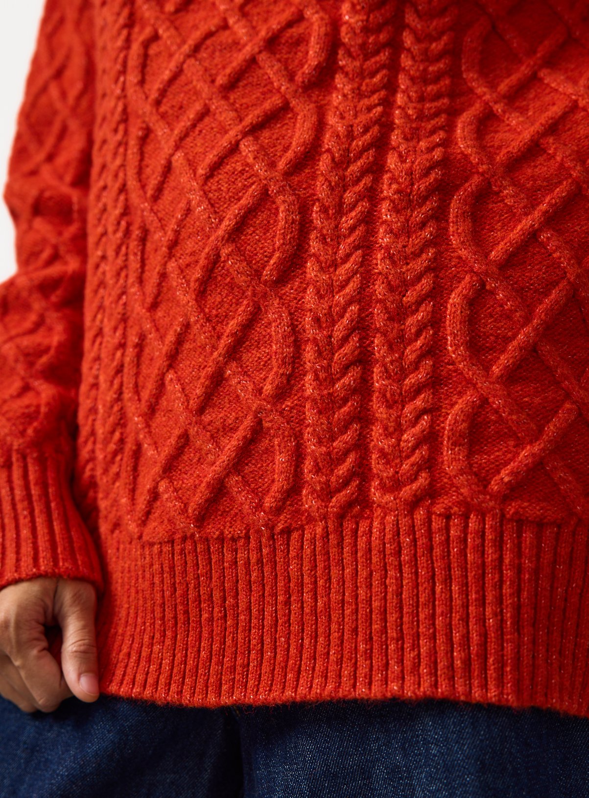 Orange Chunky Oversized Cable Jumper S - Image 3 thumbnail