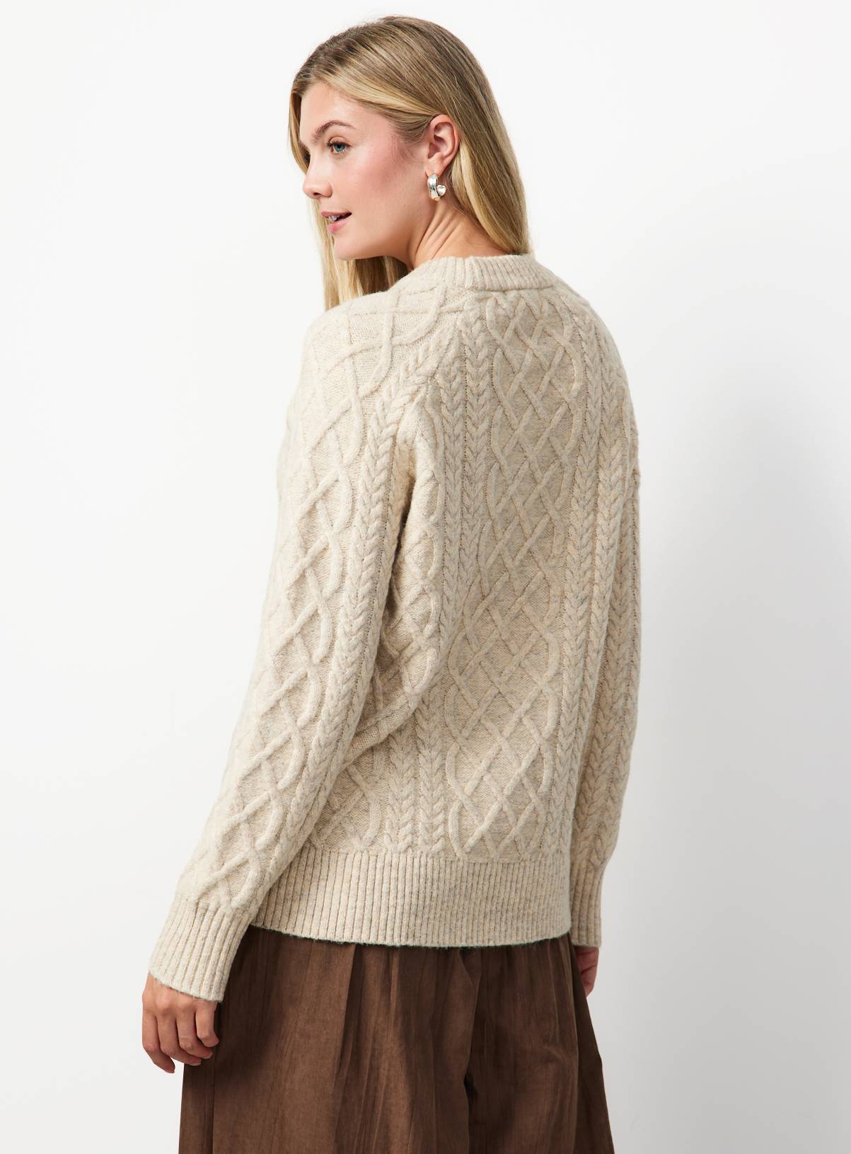 Neutral Chunky Oversized Cable Jumper M - Image 4