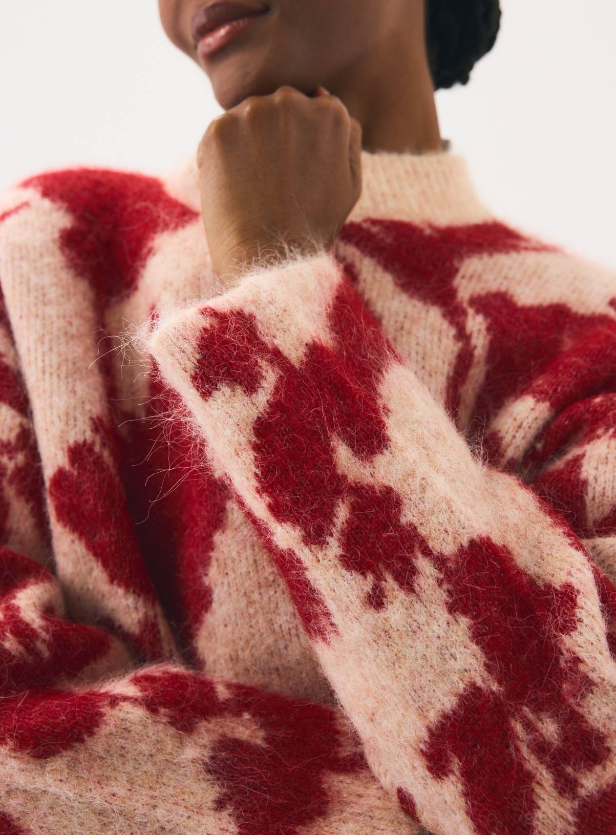 Brushed Floral Oversized Jumper XS - Image 3