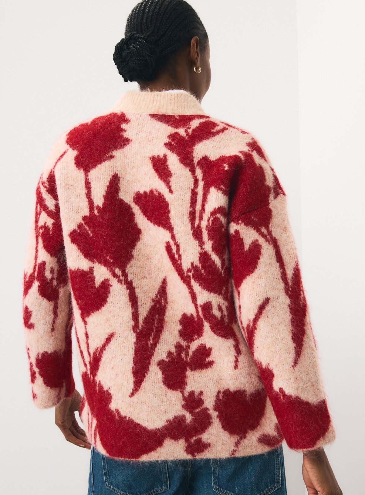 Brushed Floral Oversized Jumper XS - Image 4 thumbnail