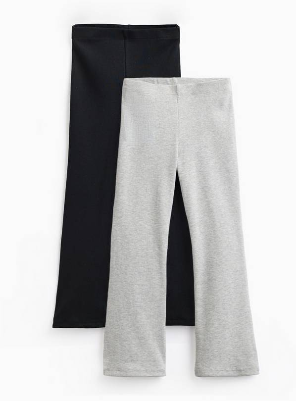 Black & Grey Flared Leggings 2 Pack 13 years
