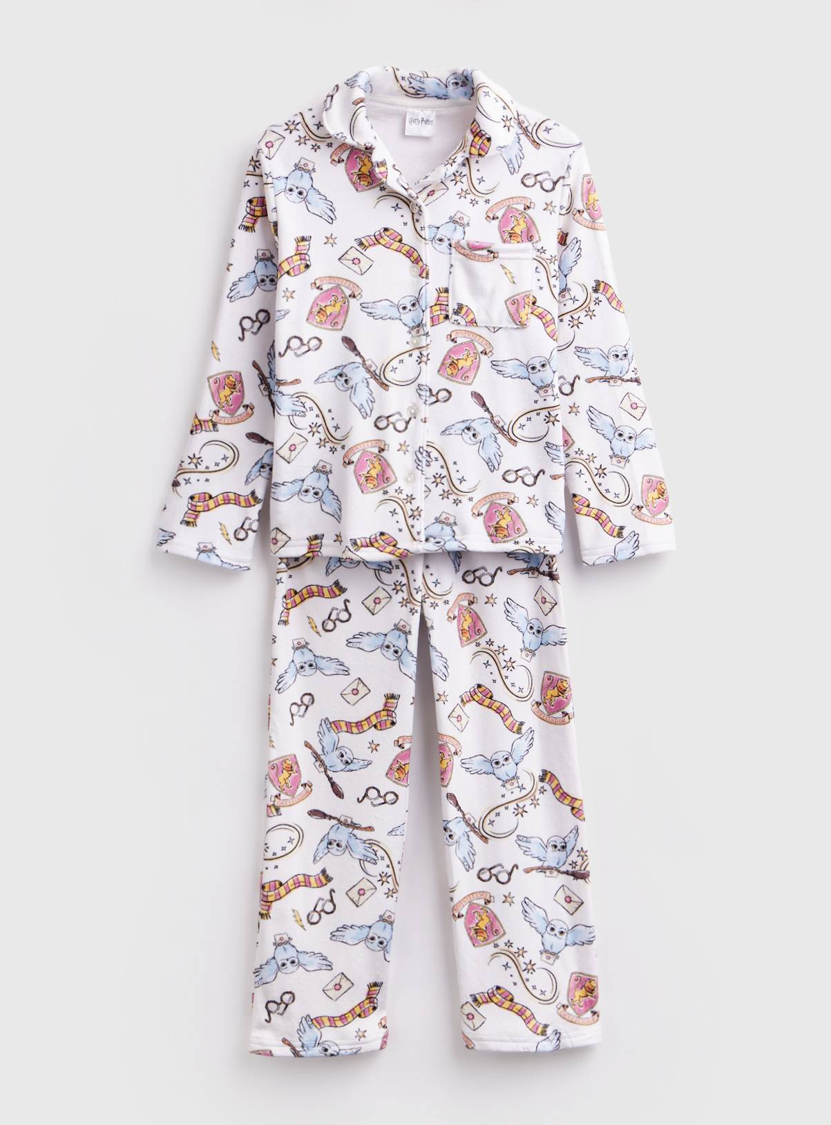 Harry Potter Owl Print Button Through Pyjama Set 7-8 years - Image 1