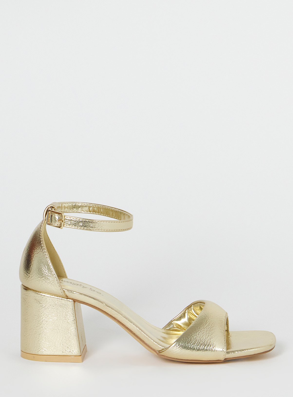 SIMPLY BE Barely There Heeled Sandal Wide Fit Gold 4 - Image 3 thumbnail