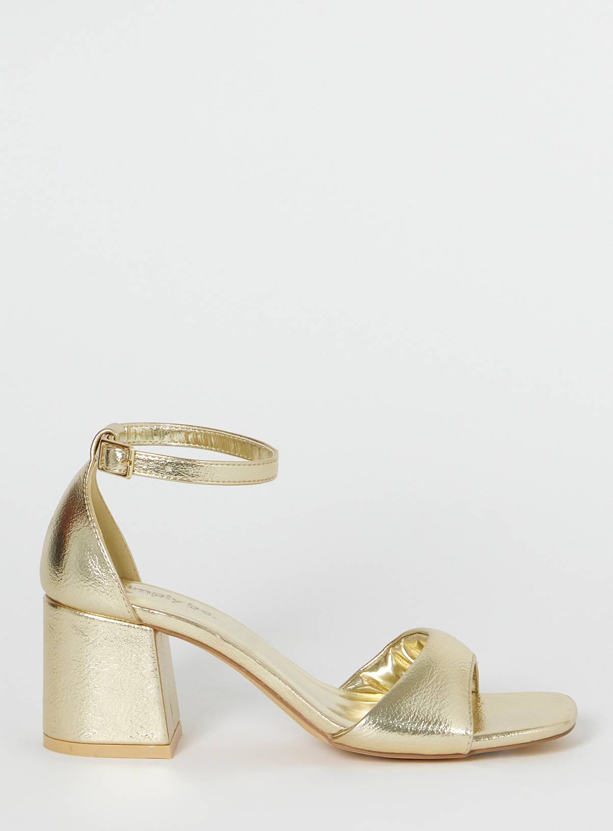 SIMPLY BE Barely There Heeled Sandal Wide Fit Gold 4 - Image 3