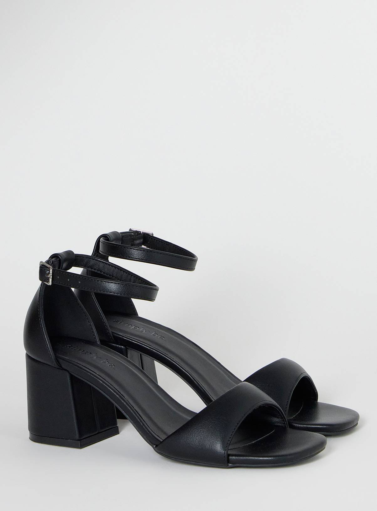 SIMPLY BE Barely There Heeled Sandal Wide Fit Black 8 - Image 2