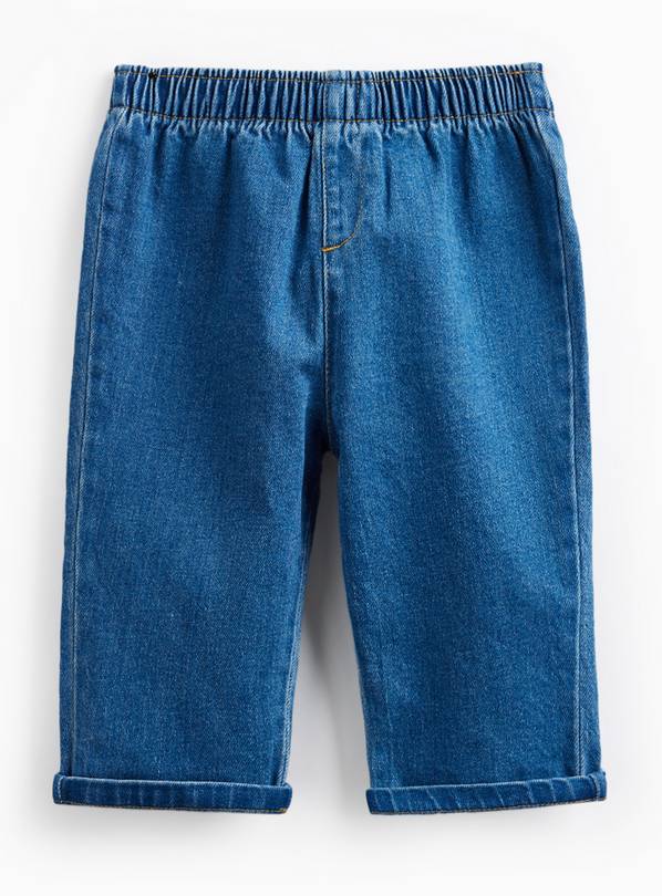 Blue Denim Barrel Leg Trousers 9-12 months
