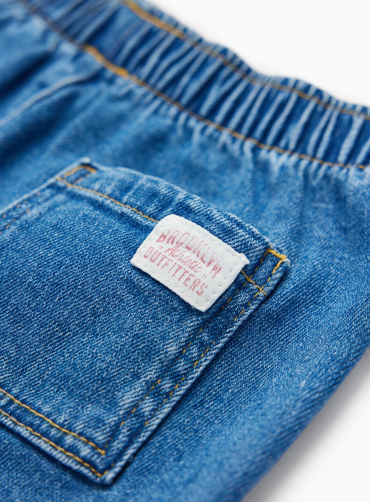 Blue Denim Barrel Leg Trousers 9-12 months - Image 2 thumbnail