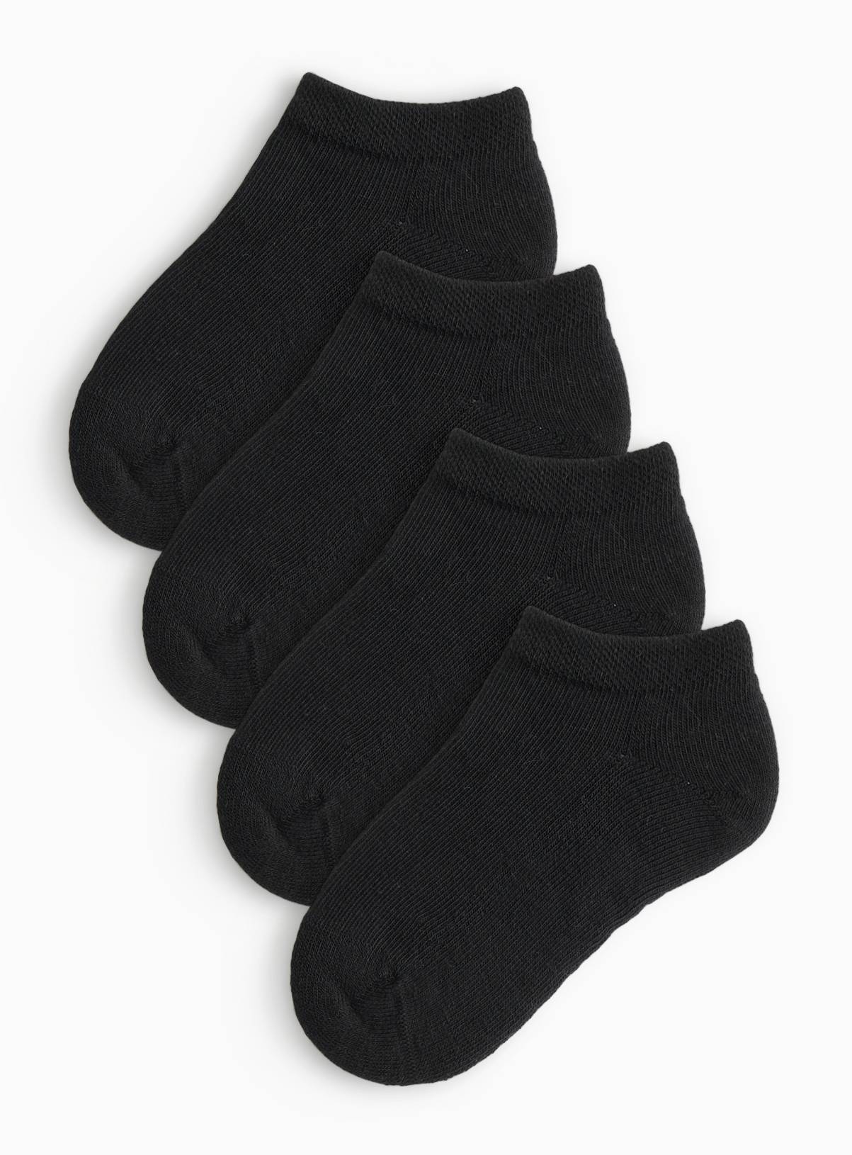 Black Cushion Sole Trainer Socks 4 Pack 4-6.5 - Image 1