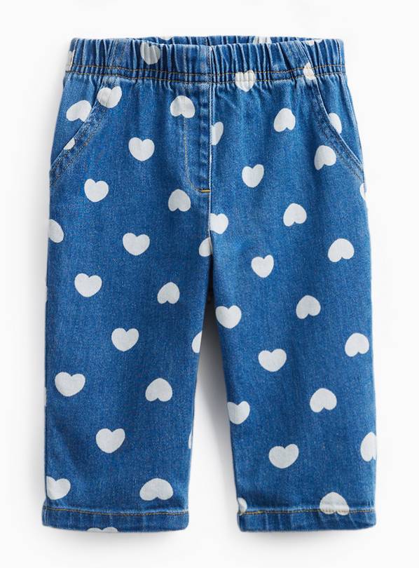 Blue Heart Print Trousers 12-18 months