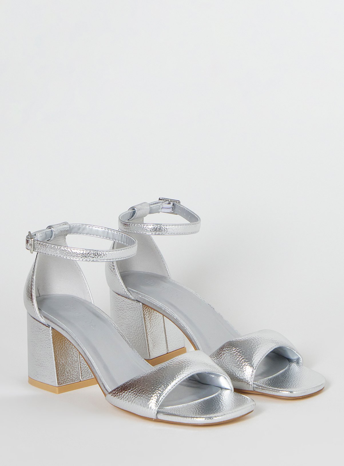 SIMPLY BE Barely There Heeled Sandal Extra Wide Silver 6 - Image 2 thumbnail
